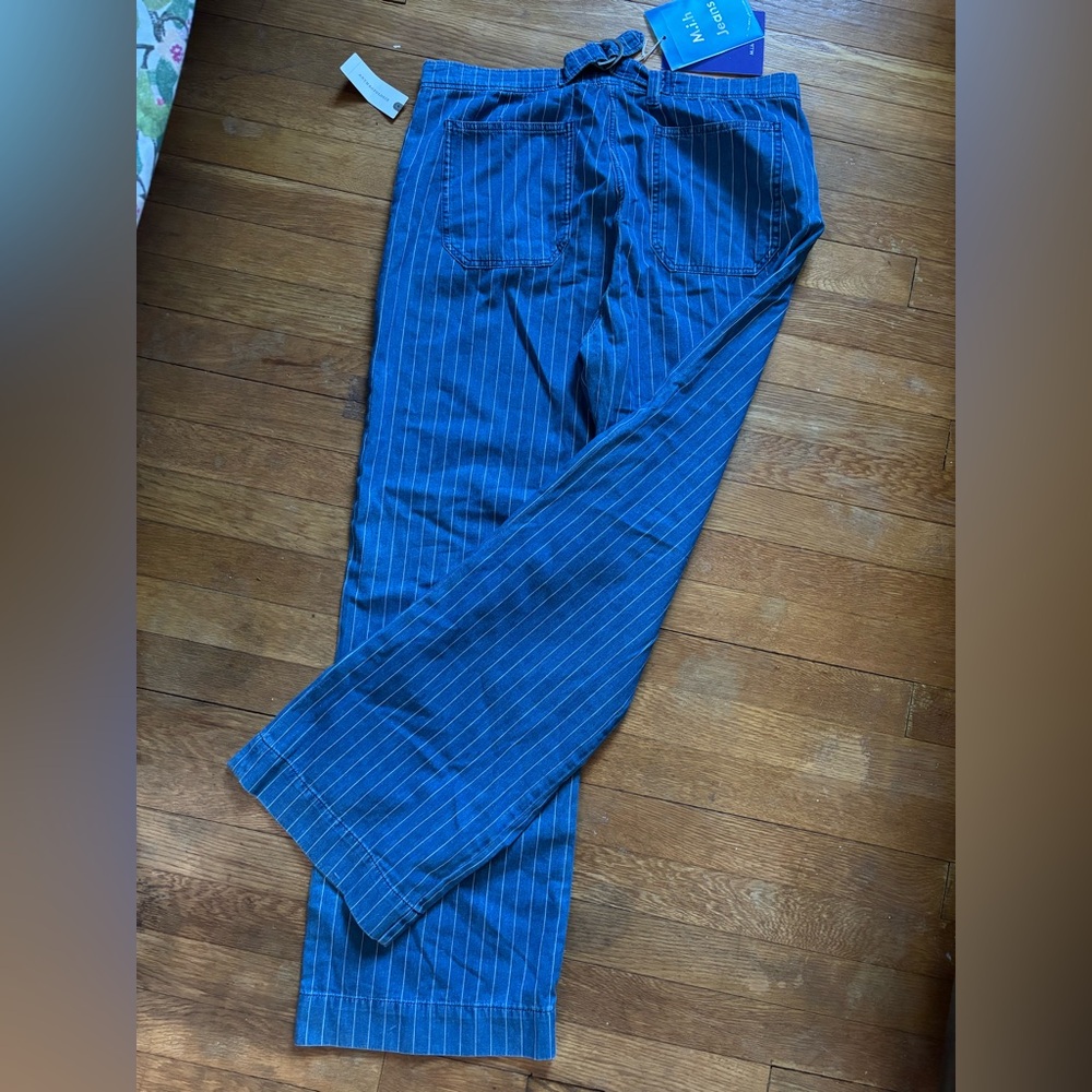 NWT Anthropologie M.i.h. Lightweight Denim Paradise Striped Jeans - Picture 5 of 7